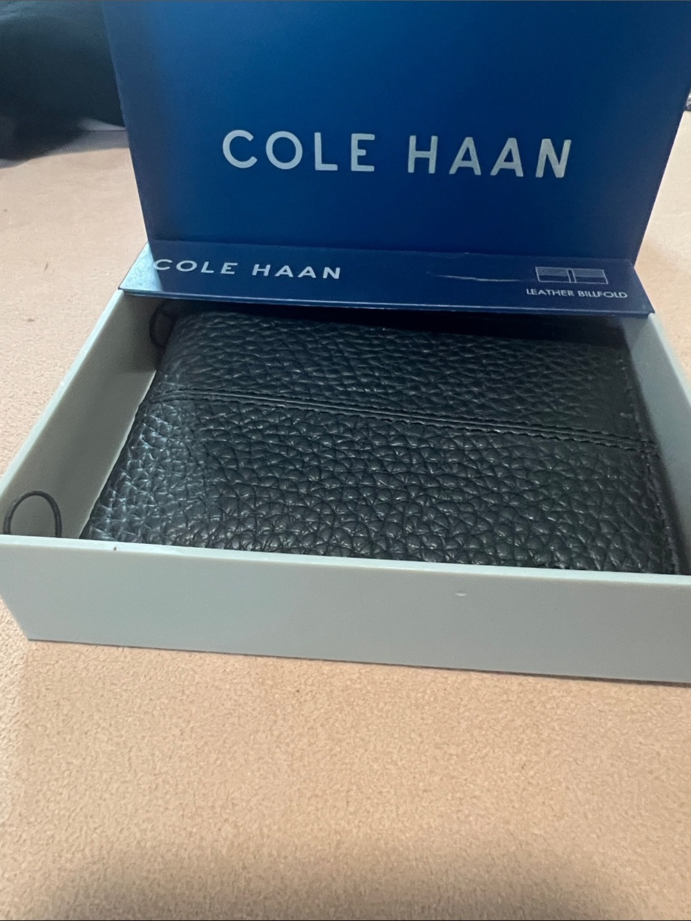 Cole Haan Black Pebble Leather Bifold Wallet